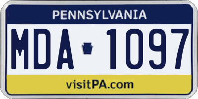 PA license plate MDA1097