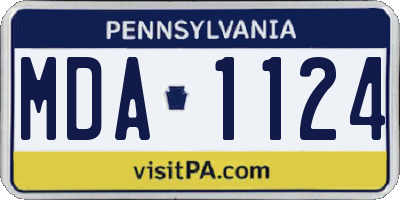 PA license plate MDA1124