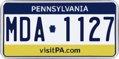 PA license plate MDA1127