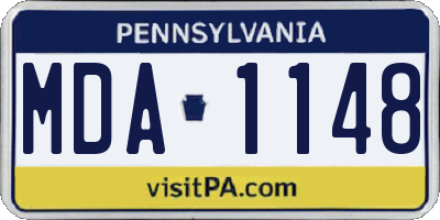 PA license plate MDA1148