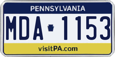 PA license plate MDA1153