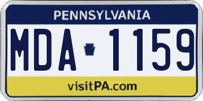 PA license plate MDA1159