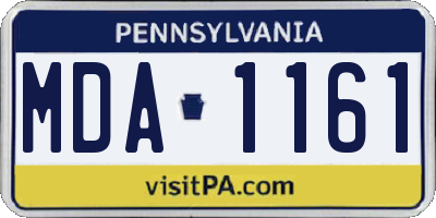 PA license plate MDA1161