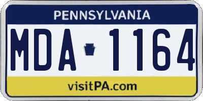 PA license plate MDA1164