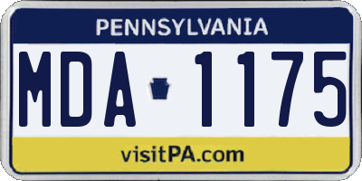 PA license plate MDA1175