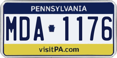 PA license plate MDA1176