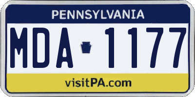 PA license plate MDA1177