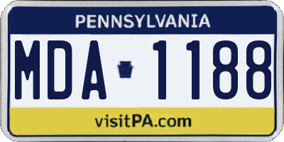 PA license plate MDA1188