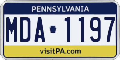 PA license plate MDA1197