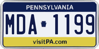 PA license plate MDA1199