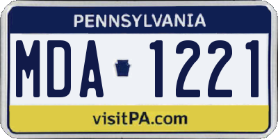 PA license plate MDA1221