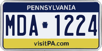 PA license plate MDA1224