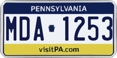 PA license plate MDA1253