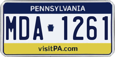 PA license plate MDA1261