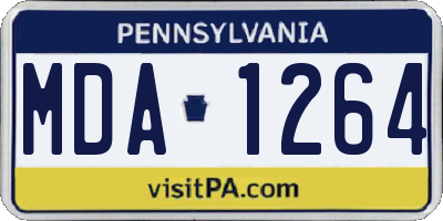 PA license plate MDA1264