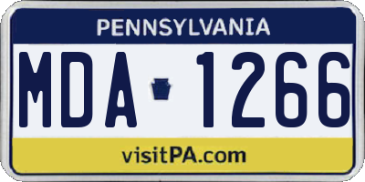 PA license plate MDA1266