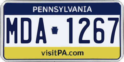 PA license plate MDA1267