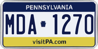 PA license plate MDA1270