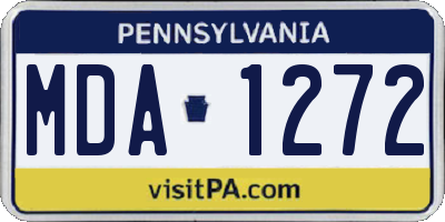 PA license plate MDA1272