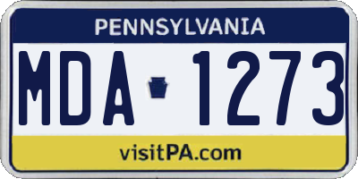 PA license plate MDA1273