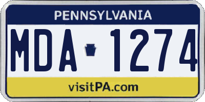 PA license plate MDA1274