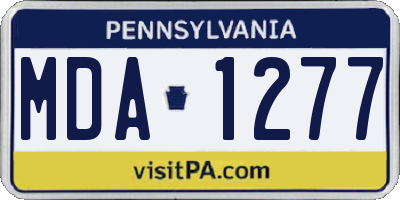 PA license plate MDA1277