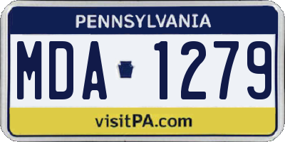 PA license plate MDA1279