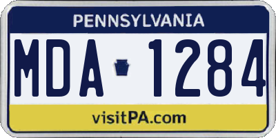 PA license plate MDA1284
