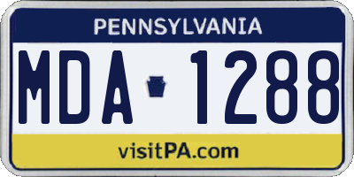 PA license plate MDA1288
