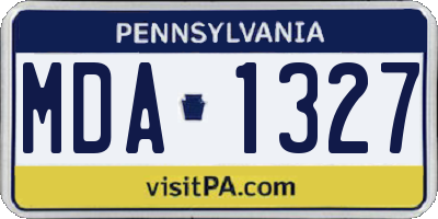 PA license plate MDA1327
