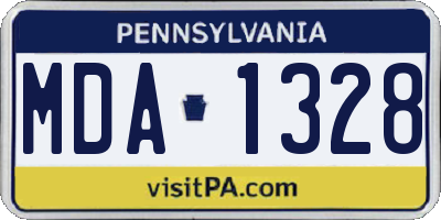 PA license plate MDA1328