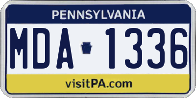 PA license plate MDA1336
