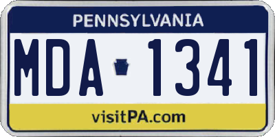 PA license plate MDA1341