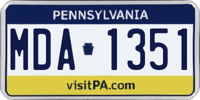PA license plate MDA1351