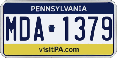 PA license plate MDA1379