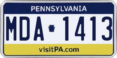PA license plate MDA1413