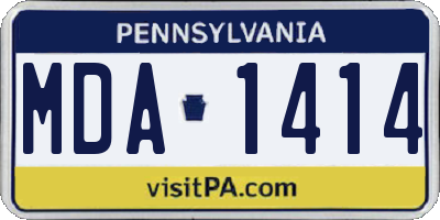 PA license plate MDA1414