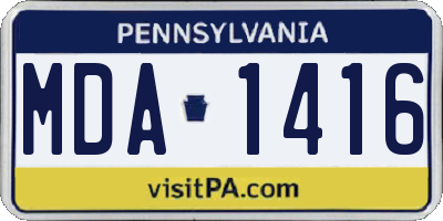 PA license plate MDA1416