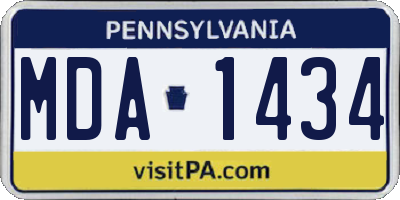 PA license plate MDA1434