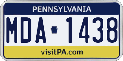PA license plate MDA1438