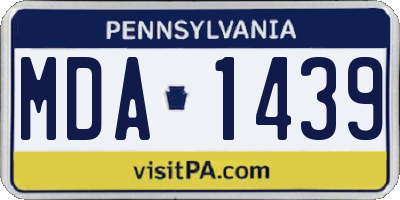 PA license plate MDA1439