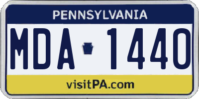 PA license plate MDA1440