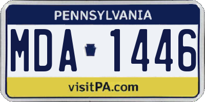 PA license plate MDA1446