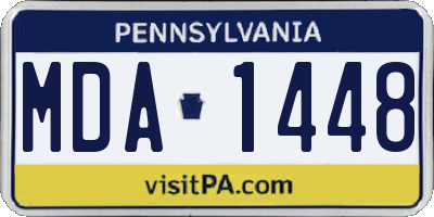 PA license plate MDA1448