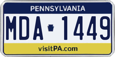 PA license plate MDA1449