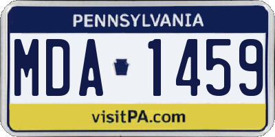 PA license plate MDA1459