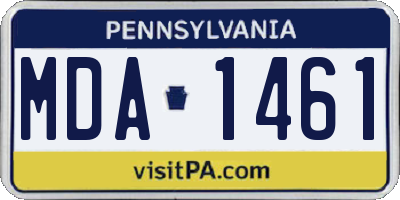 PA license plate MDA1461