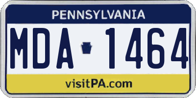 PA license plate MDA1464