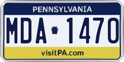 PA license plate MDA1470