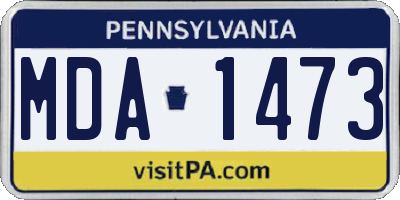 PA license plate MDA1473
